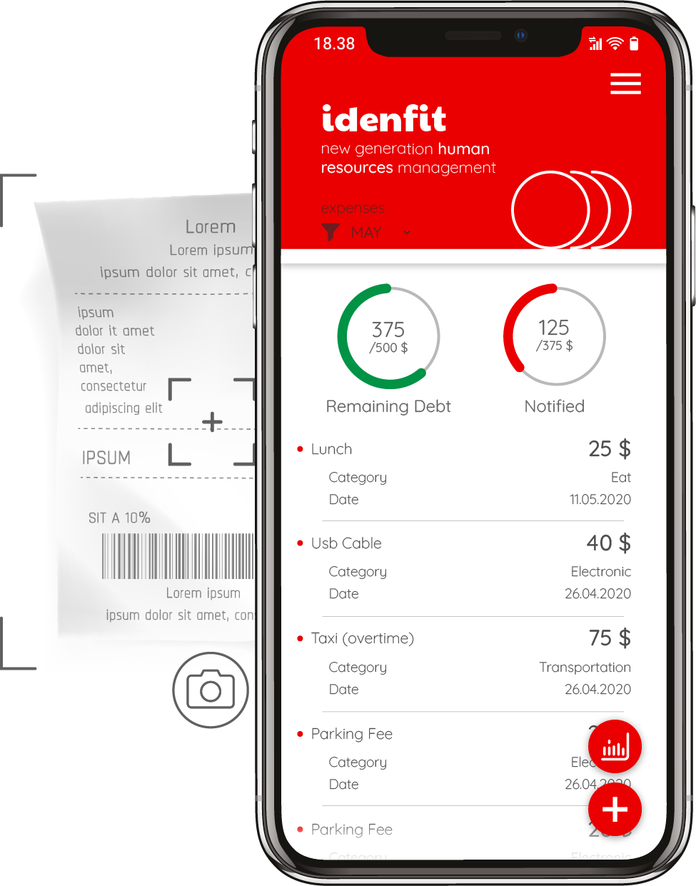 With Idenfit, tracking employee expenses is just one click away.