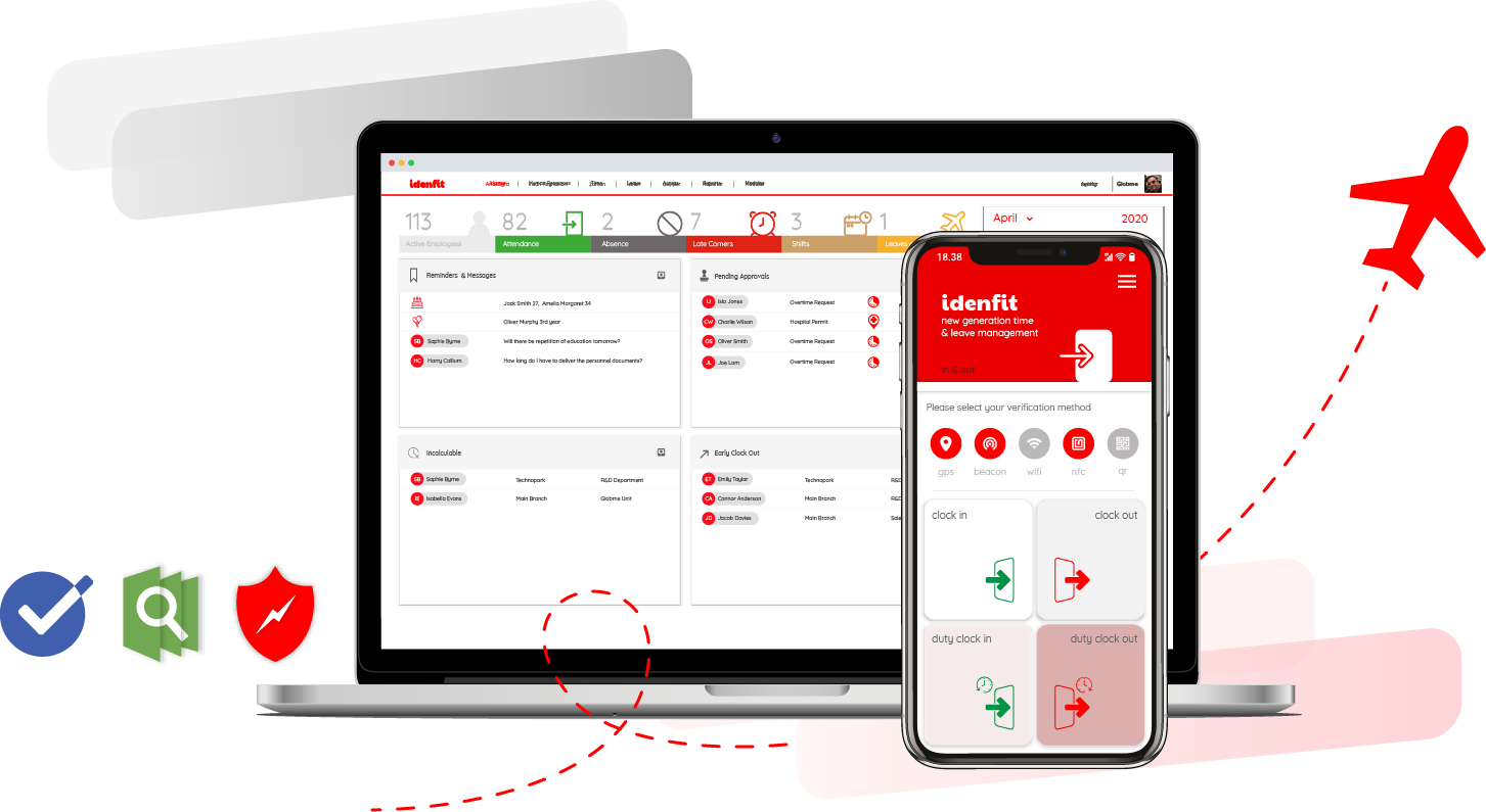 idenfit workforce management is the platform for scheduling, clocking in & out, time off, and compliance with labor laws. Perfect for businesses with hourly workers and shifts.